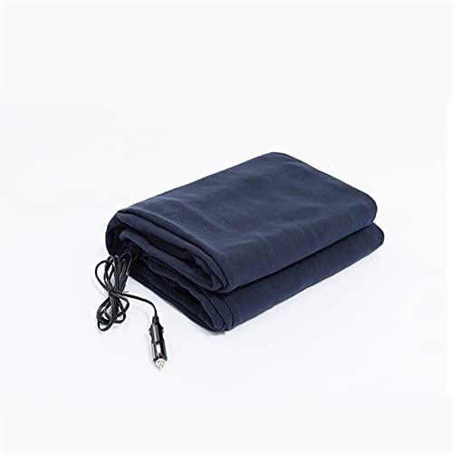 X & Y electric car blanket-heated 12-volt wool travel blanket for cars and RVs-ideal for cold weather, rear dinners and emergency kits (blue), full size